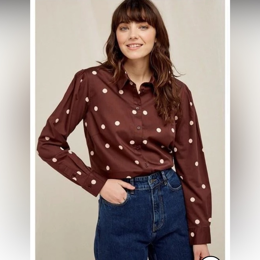 NWT People Tree Edie Polka Dot Shirt